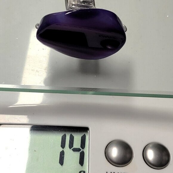 Purple Agate Oval Ring Adjustable Band - Picture 10 of 10